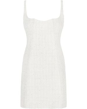 Gcds Tweed Mini Dress - White