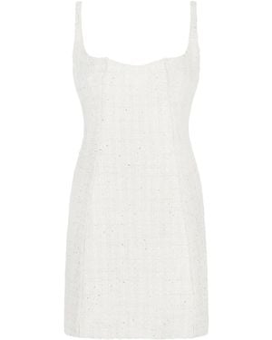 Gcds Tweed Mini Dress - White