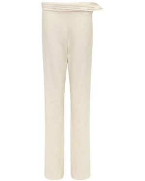 Stolen Stores Kaia Pleated Asymmetric-Waistband Trousers - White