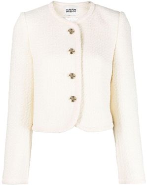 Claudie Pierlot Cropped-Jacke Ohne Kragen - Weiß