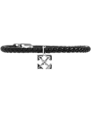 Off-White c/o Virgil Abloh Braided Leather Arrows Bracelet - White