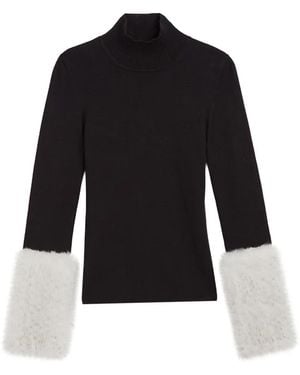 Apparis Aspen Faux-Fur Cuff Jumper - Black