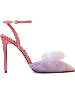 Andrea Wazen 120Mm Franca Tulle Ankle-Strap Court Shoes - Pink