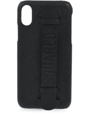 DSquared² Logo-Detail Leather Iphone Case - Black