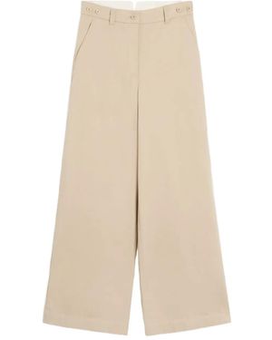 Weekend by Maxmara High-Waisted Wide-Leg Trousers - Natural