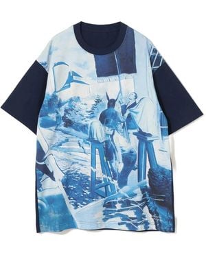 Undercover Graphic-Print Short-Sleeves T-Shirt - Blue