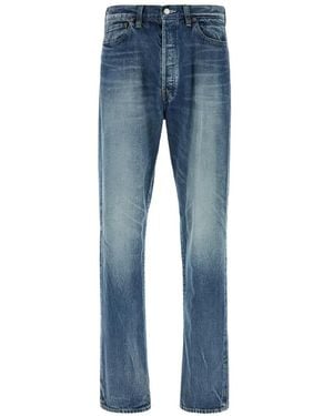 Y's Yohji Yamamoto Faded-Effect Buckle-Detail Jeans - Blue