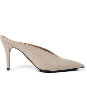 Stella McCartney Pointed-Toe V-Cut Mules - White