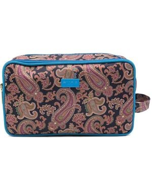 Etro Paisley-print Wash Bag - ブルー