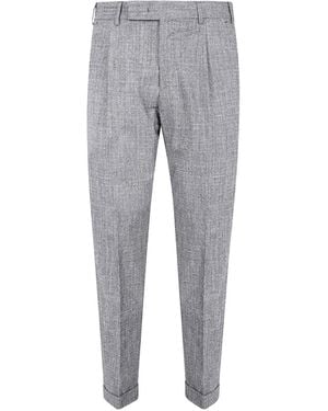 PT Torino Pleated Cuffed Pants - Grey