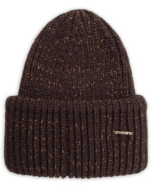 Twinset Bonnet En Maille Nervurée - Brown