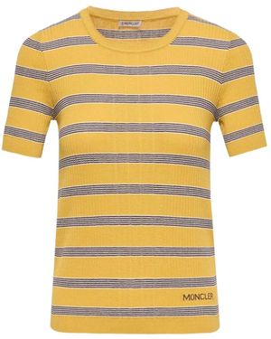 Moncler Gestreept T-Shirt - Geel