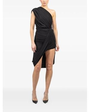 Ronny Kobo Emery One-Shoulder Ruched Dress - Black