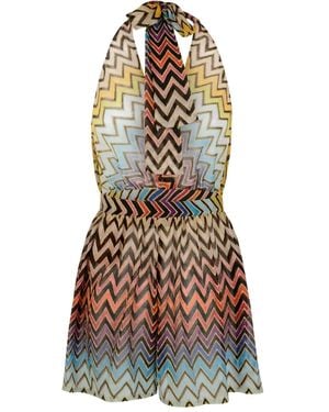 Missoni ジグザグ ホルターネック ジャンプスーツ - ホワイト