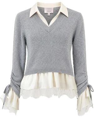 Cinq À Sept Milla Layered Sweater - Gray