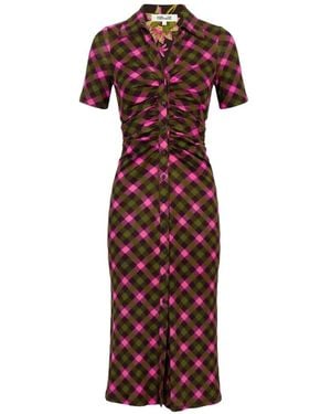 Diane von Furstenberg Zoey Reversible Ruched Midi Dress - Red