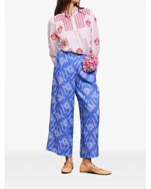 Nimo With Love Linen Palazzo Trousers - Blue