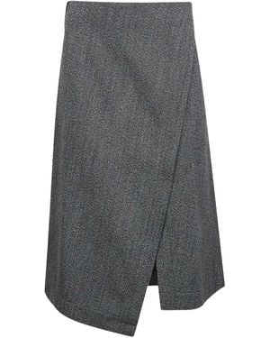 Studio Nicholson Asymmetric Wrap Skirt - Grey