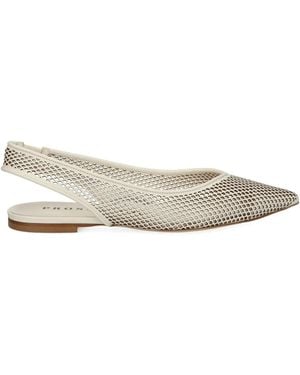 PROSPERINE® Mesh Slingback Flat Court Shoes - White