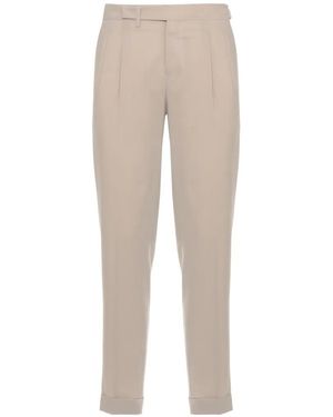 Briglia 1949 Quartieris Pleated Turn-Up Trousers - Natural