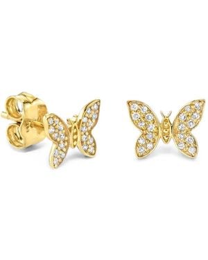 Sydney Evan Diamond Butterfly Stud Earrings - Metallic