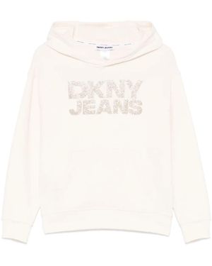 DKNY Hoodie À Logo Strassé - Blanc