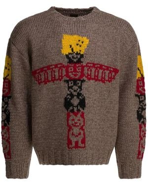 Kapital Intarsia Jumper - Brown