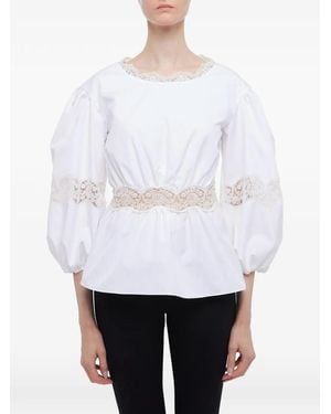 Giambattista Valli Lace-Detail Blouse - White