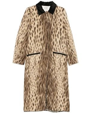 forte_forte Cappotto Con Stampa Animalier - Neutro