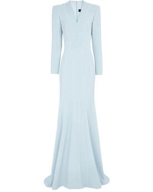 Jenny Packham Victoire Rhinestone-Embellished Maxi Gown - Blue