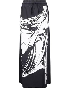 VAQUERA Falda larga estampada - Negro