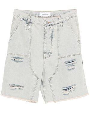 Etudes Studio Shorts Con Effetto Vissuto - Bianco