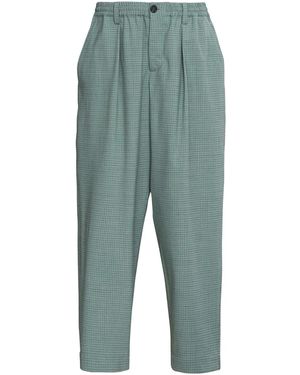 Marni Grid-Pattern Mid-Rise Trousers - Blue