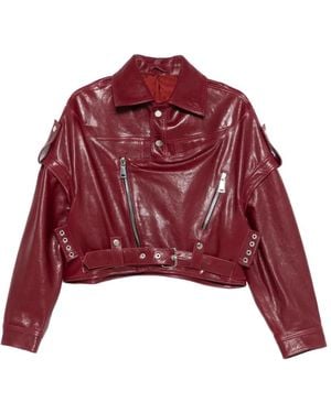 Manokhi Oversized Belted Jacket - Red