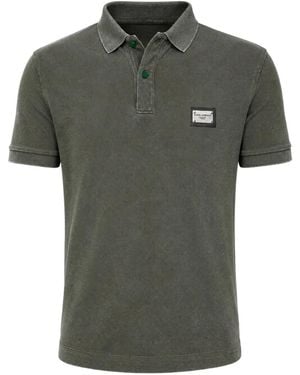 Dolce & Gabbana Polo À Plaque Logo - Vert