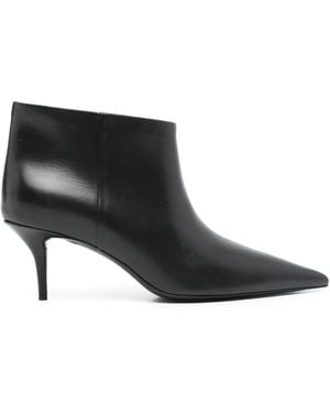 Fabiana Filippi Leather Pointed Ankle Boots - Black