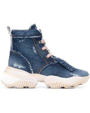 Hogan Interaction Denim High-Top Trainers - Blue