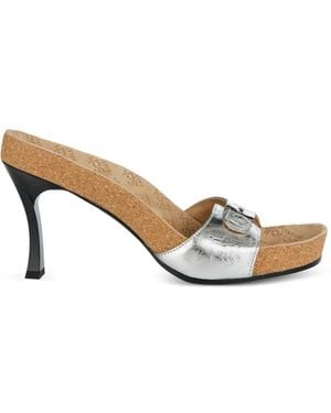 Balenciaga Buckle Platform Sandals - Metallic