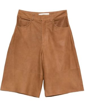 Tela Pocket Paneled Shorts - Brown