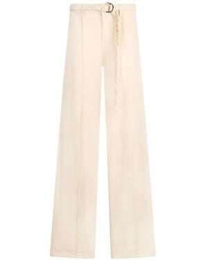 Liu Jo Braided-Belt Flared Pants - White
