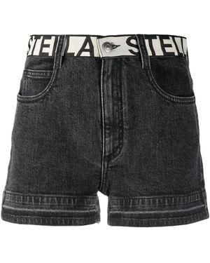 Stella McCartney Pantalones Vaqueros Cortos Con Logo - Negro