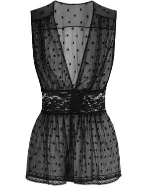 Dolce & Gabbana Lace Polka-Dot Top - Black