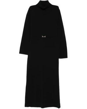 RIXO London Elliettebit Detail Roll-Neck Maxi Dress - Black