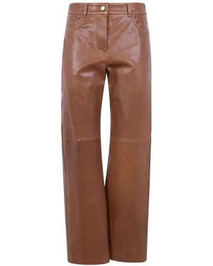 Max Mara Leather straight trousers - Braun