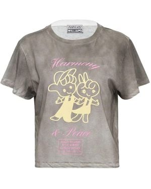 トップス ashley williams Ashley Williams / アシュリー・ウィリアムズ】 WHITE CROPPED T-SHIRT