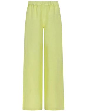 120% Lino Linen Palazzo Pants - Yellow