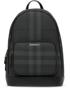 Burberry Mochila pequeño a cuadros - Negro