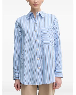 MARC AUREL Striped Shirt - Blue