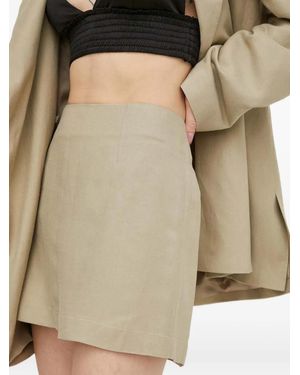 Herskind Zip-Fastening Mini Skirt - Natural