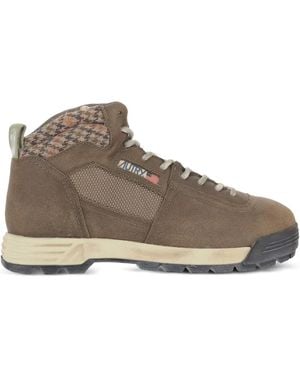 Autry Houndstooth Panel Boots - Brown